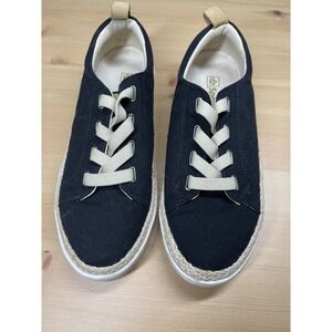 Spenco Women's Malibu Lace Up Comfort Sneakers Size 8 Minimal Beach Black